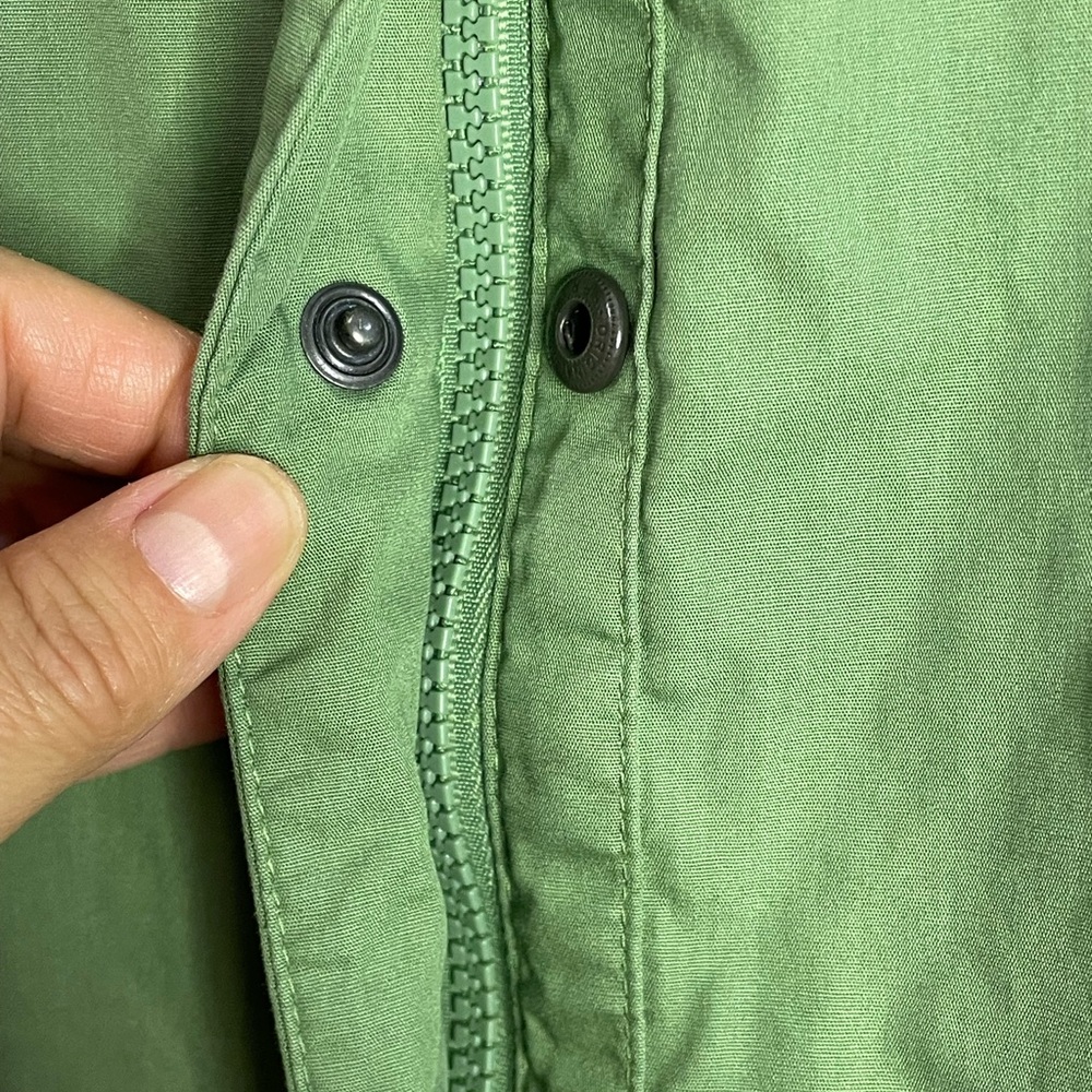 Gap Plaid Trench Green Coat Women Medium - Picture 4 of 10